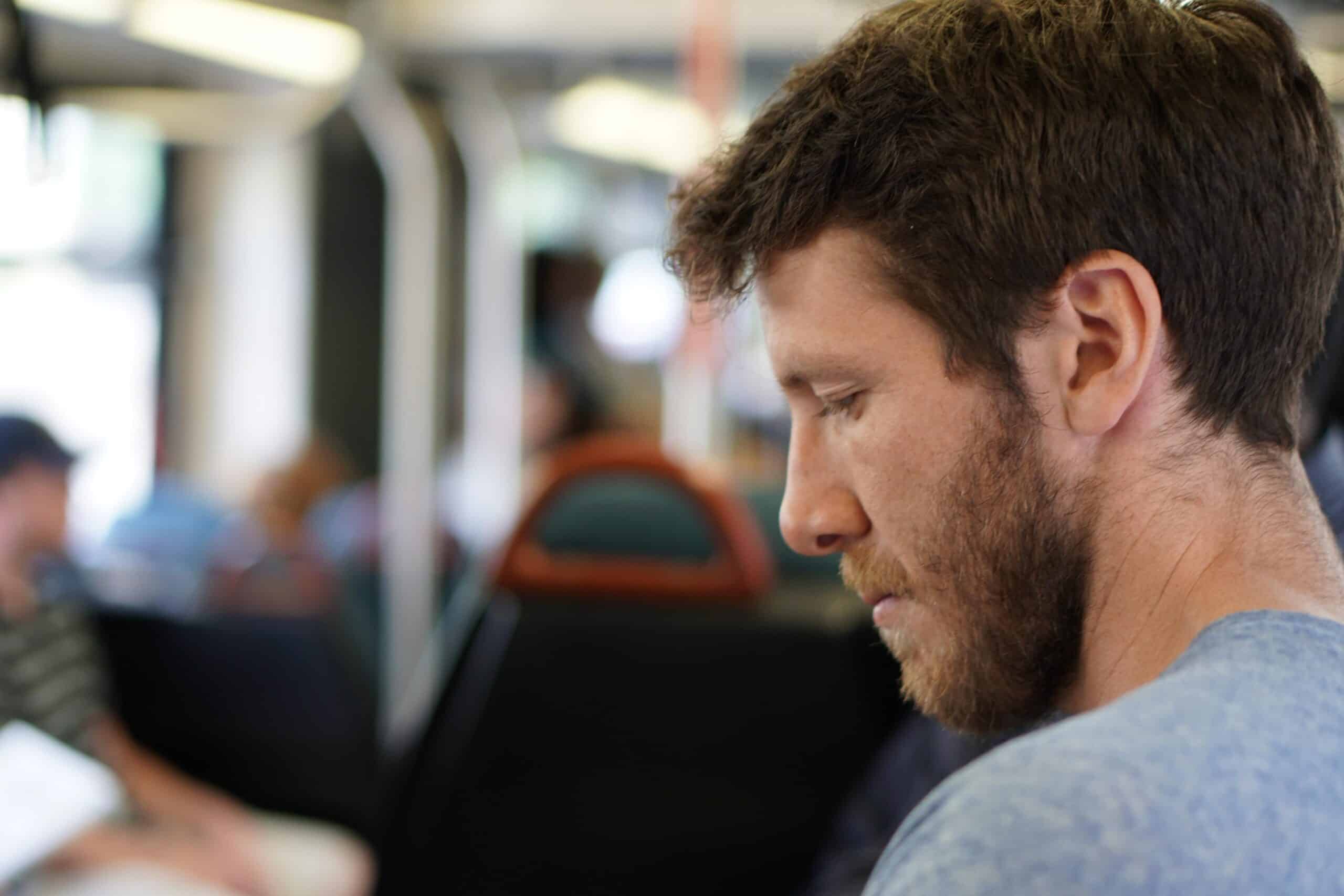 Man Riding on the Bus